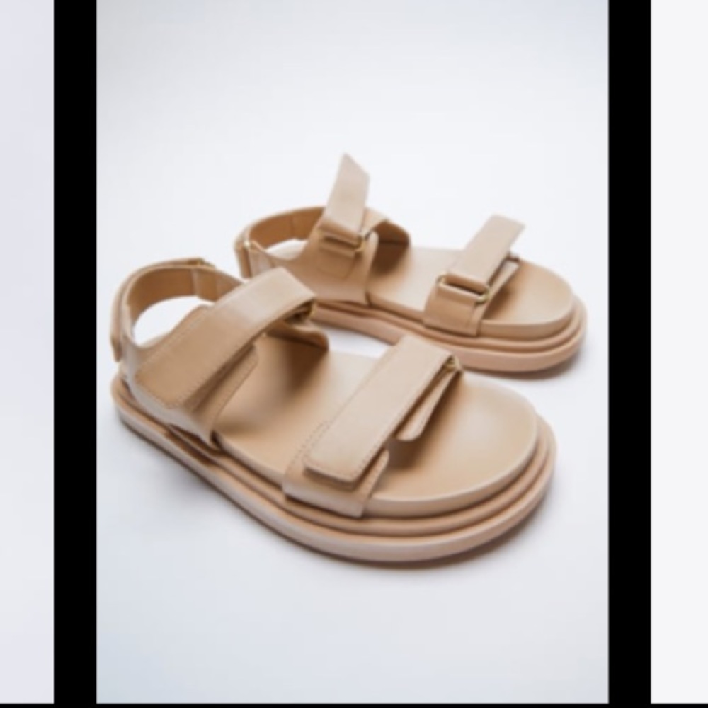 Zara Adhesive Strap Sandals